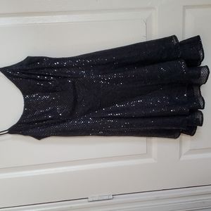 Jump Fit and Flair Tank Lycra Dress size 8 black with sequence